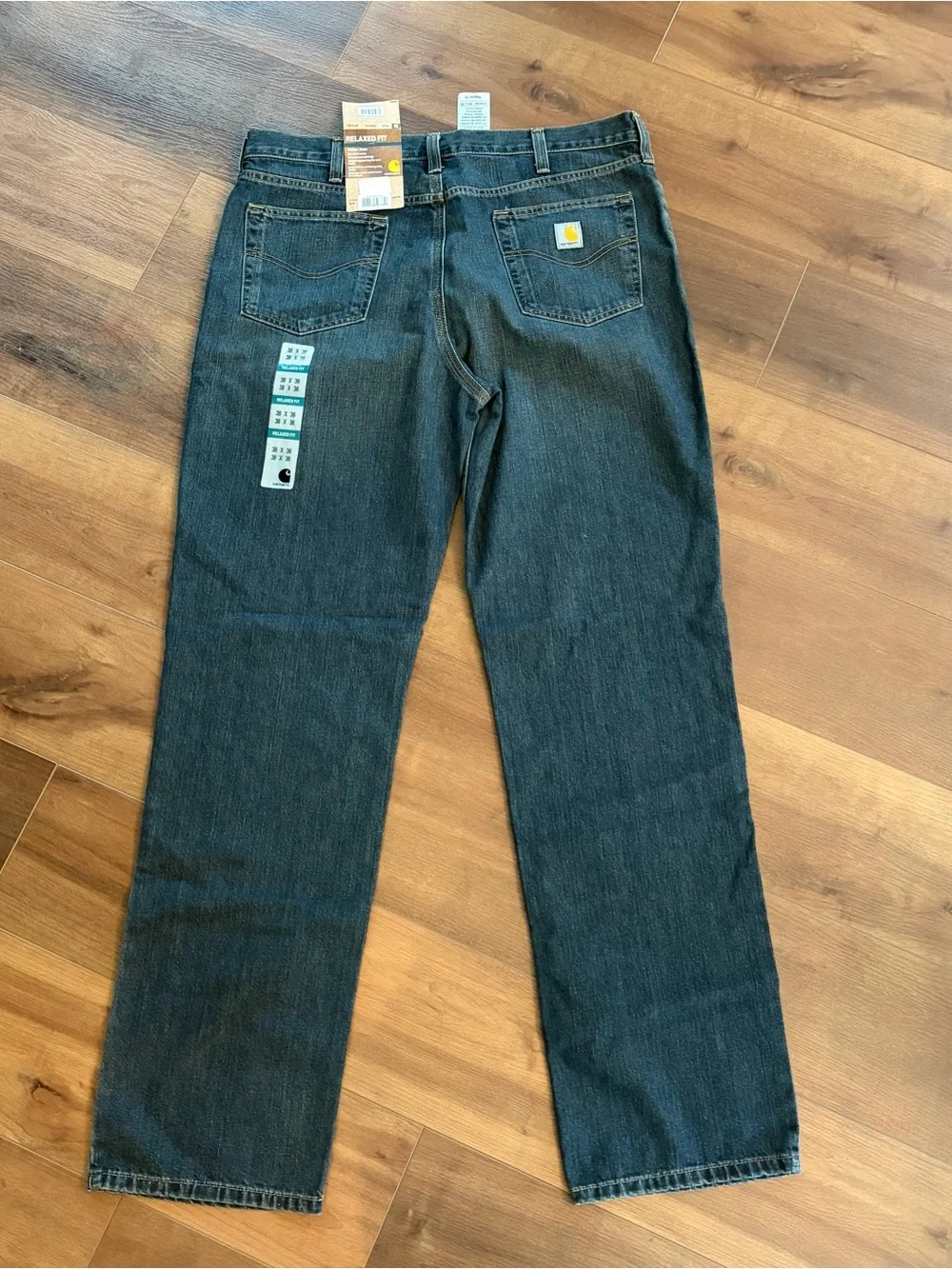 Carhartt BD1483-M Denim Blue Jeans Relaxed Fit Mens Size 38x36 NWT